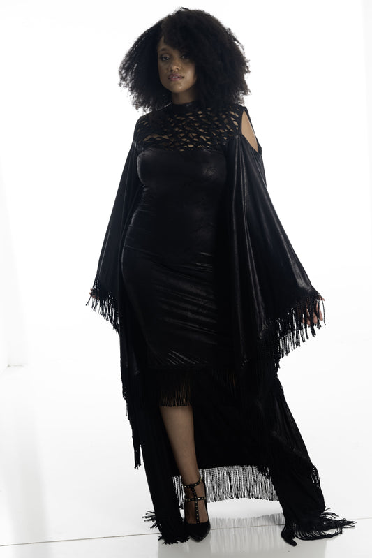 Noir Enigma Fringe Dress
