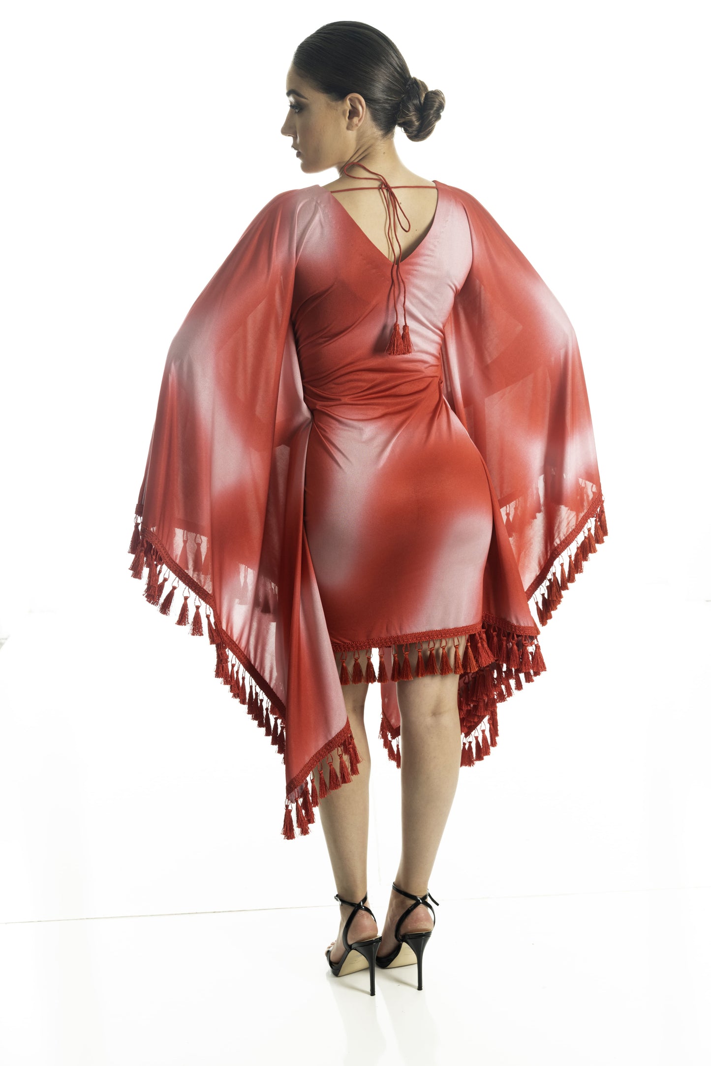 Scarlet Flame Fringe Dress
