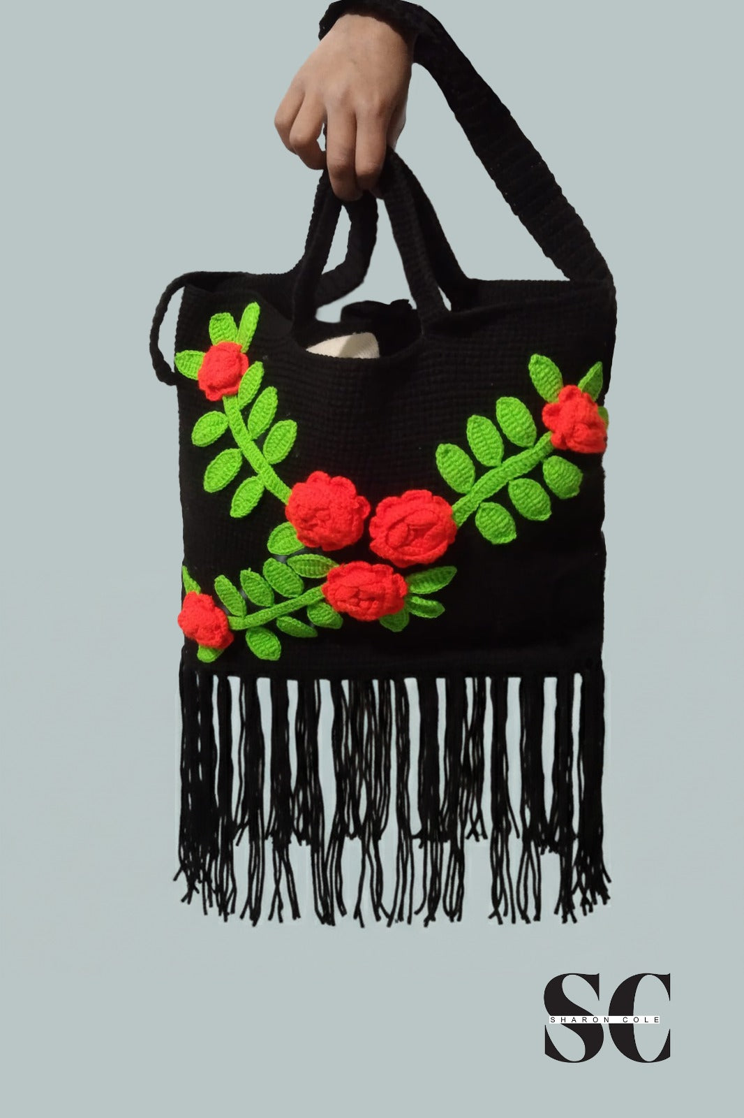 Sharon Cole Hand Crochet Bohemian Tote Bag