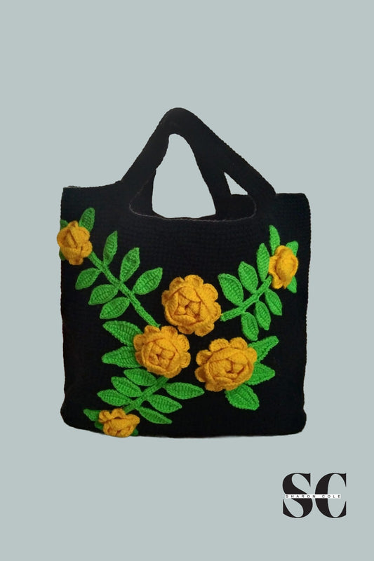 Sharon Cole Hand Crochet Bohemian Tote Bag