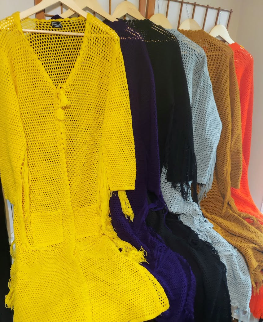 Sharon Coles Hand Crochet Bohemian Duster Coats.