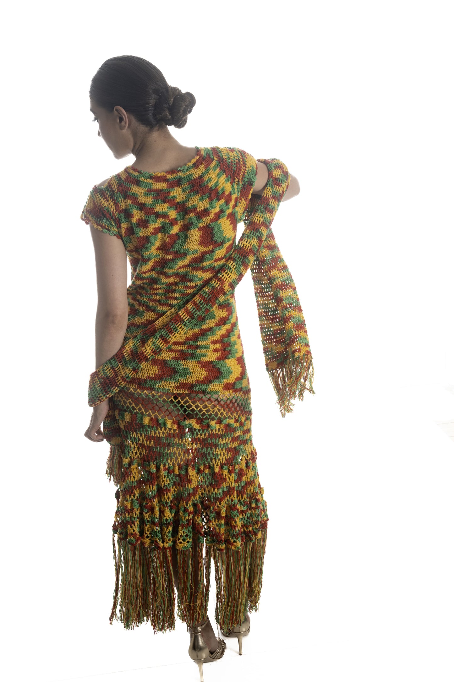 Sunset Rhythm Crochet Dress (2-Piece Set)