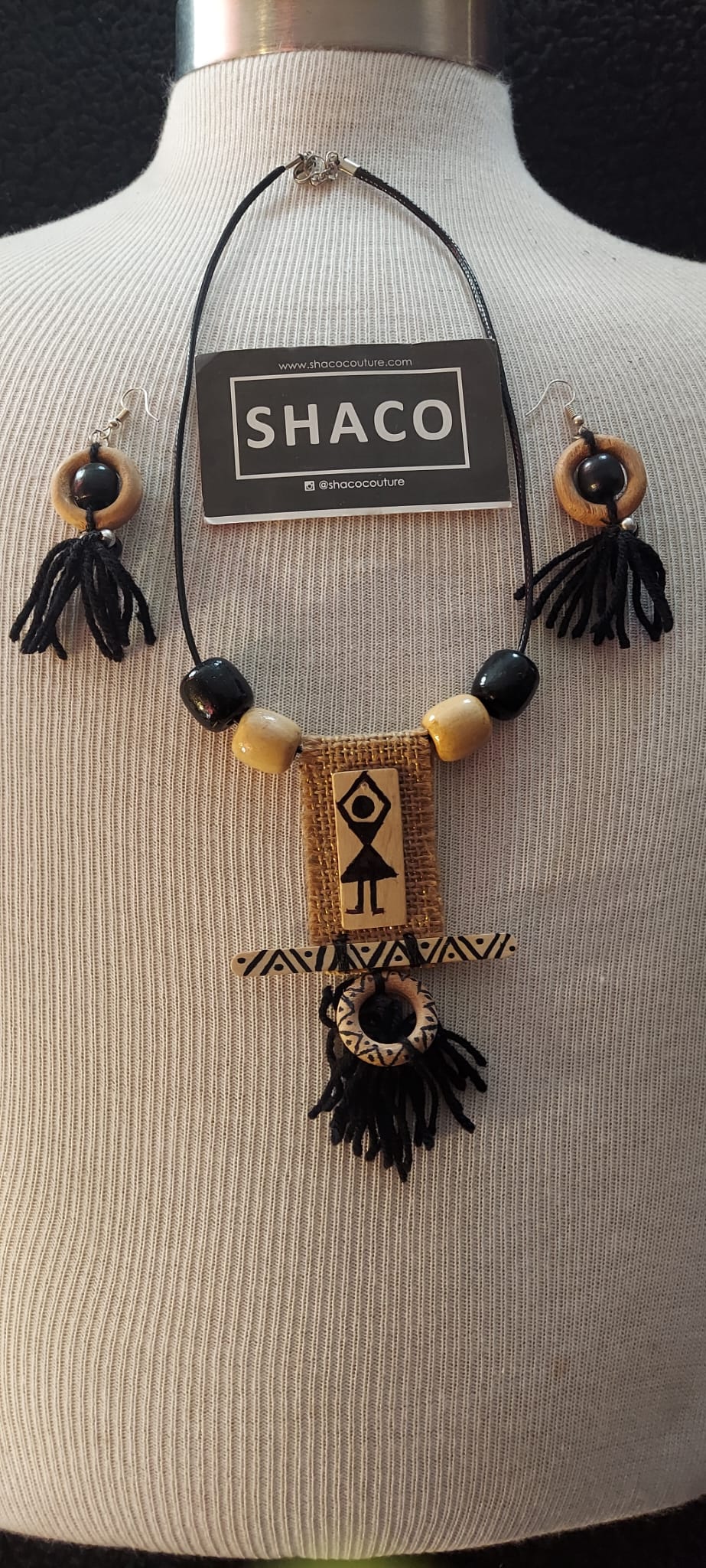 Wooden Bead & Earring Set image 0