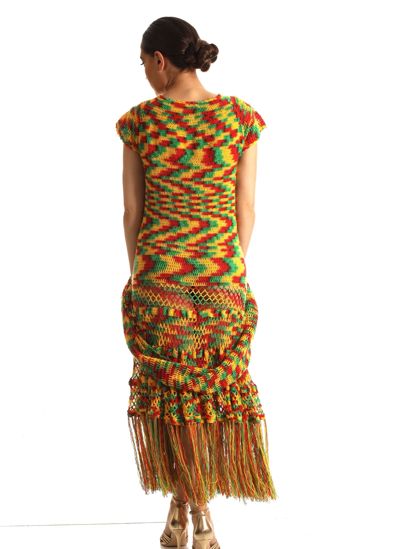 Sunset Rhythm Crochet Dress (2-Piece Set)