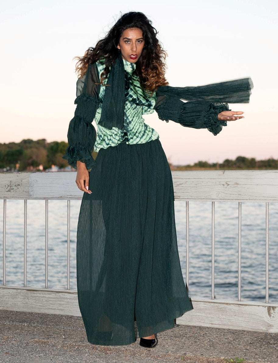 Luna-B, 2-Piece Blouse+Pleated Palazzo image 13