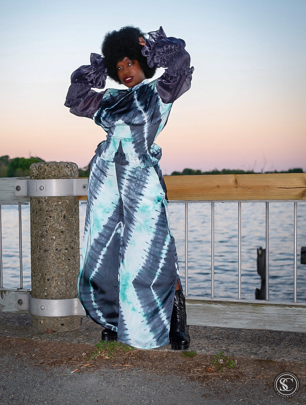 Luna-B, 2-Piece Blouse+Pleated Palazzo image 4