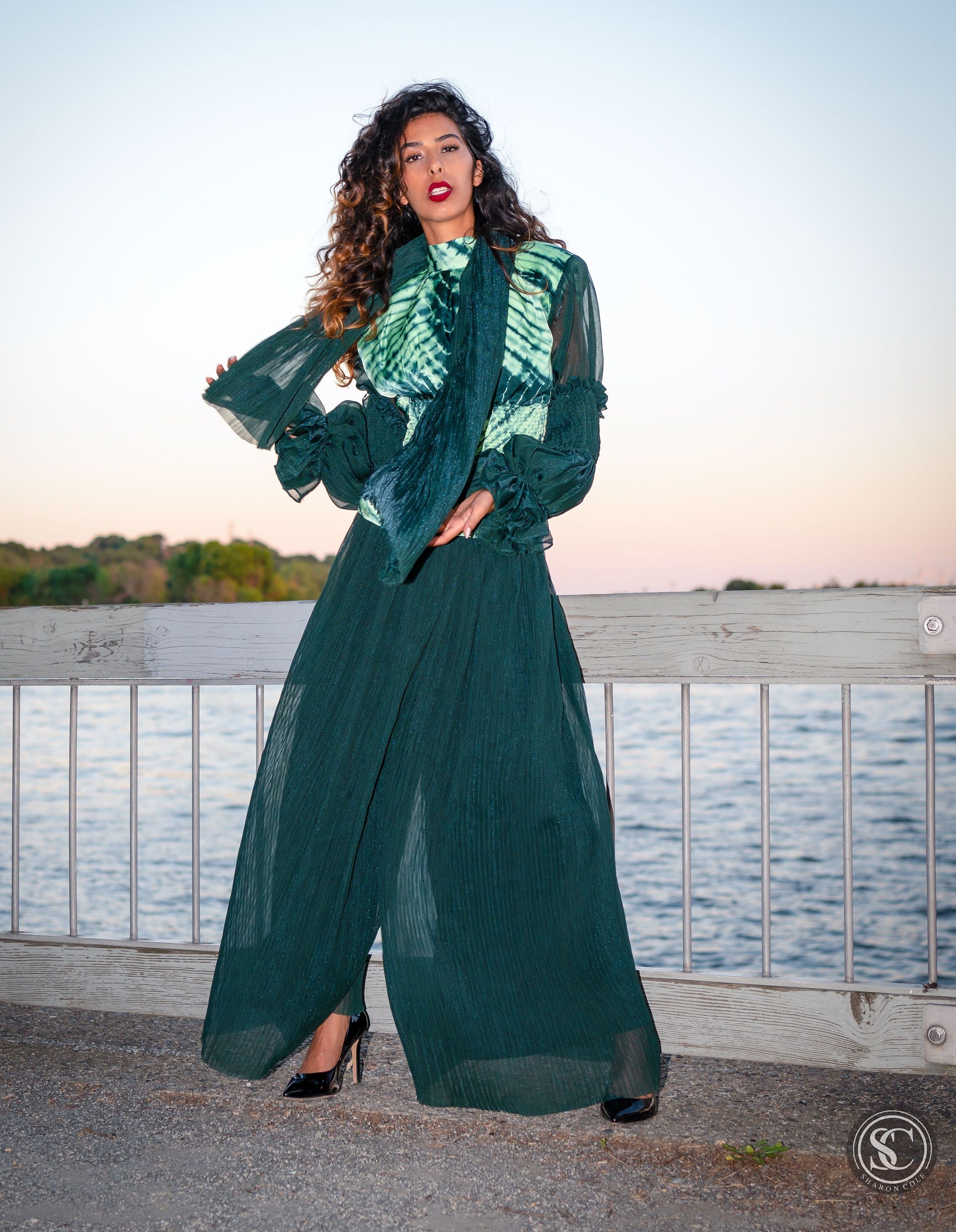 Luna-B, 2-Piece Blouse+Pleated Palazzo image 2