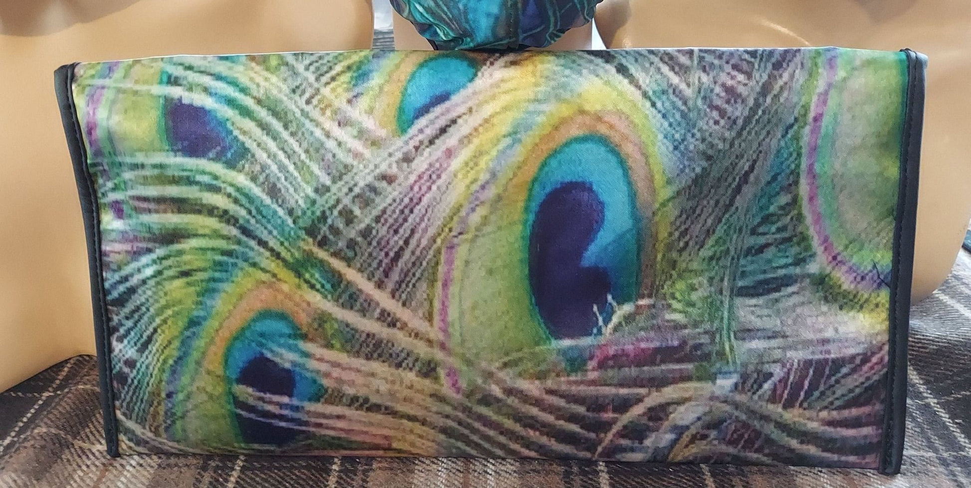 Peacock Faux Leather Clutch image 3