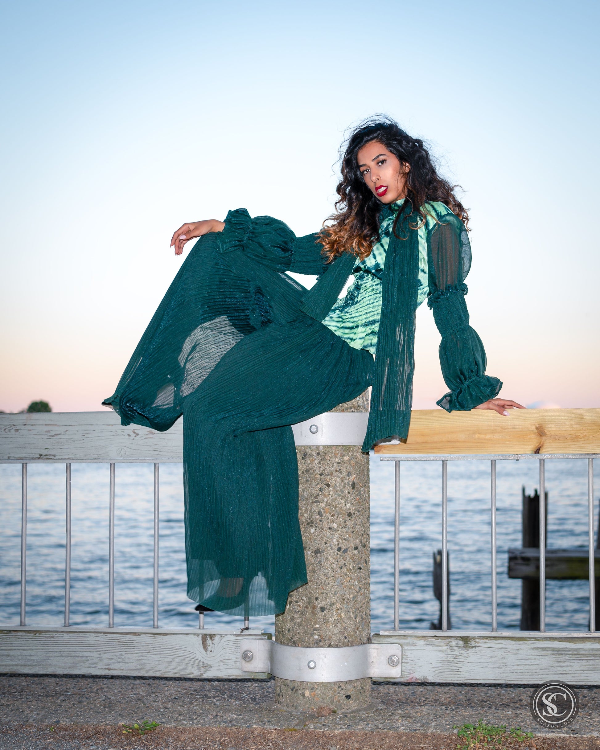 Luna-B, 2-Piece Blouse+Pleated Palazzo image 1