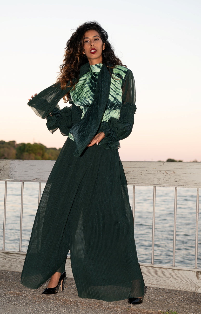 Luna-B, 2-Piece Blouse+Pleated Palazzo image 11