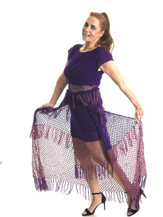 Amethyst Fringe Dress