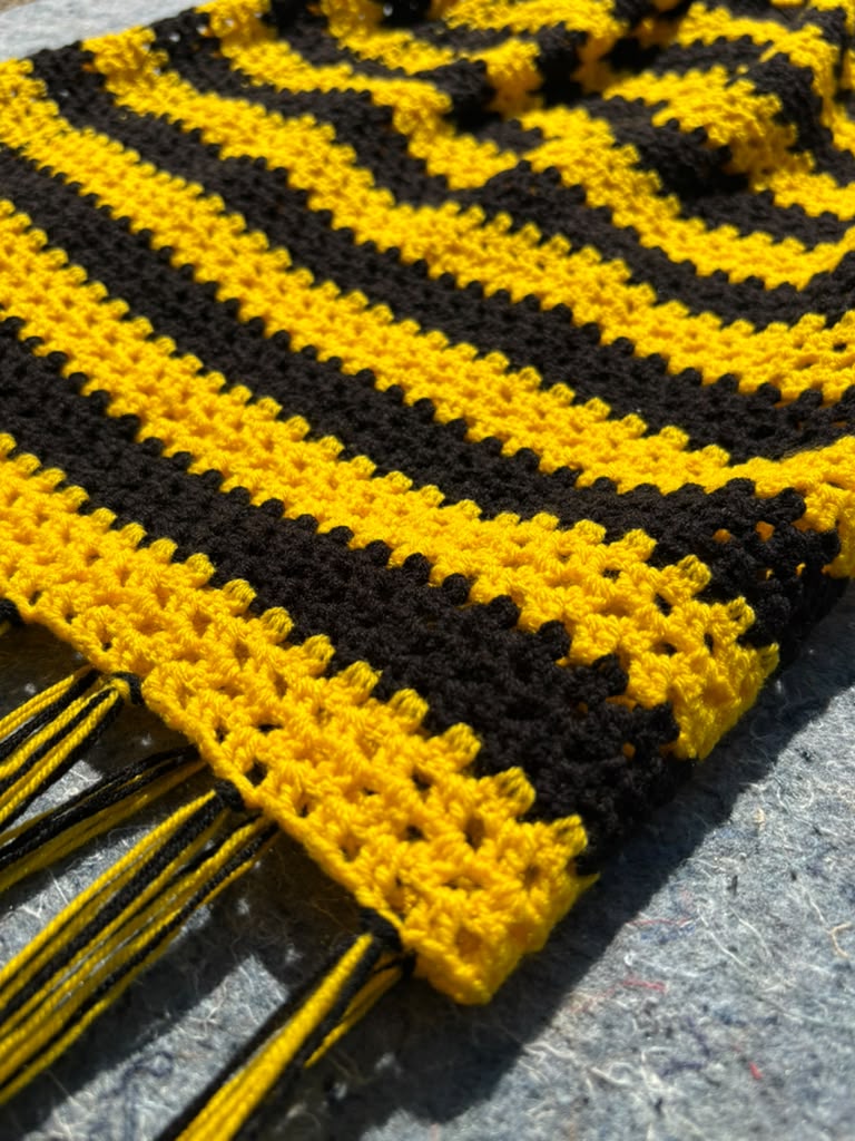 Sharon Cole Yellow & Black Crochet Fringe Skirts | Sharon Cole Designs