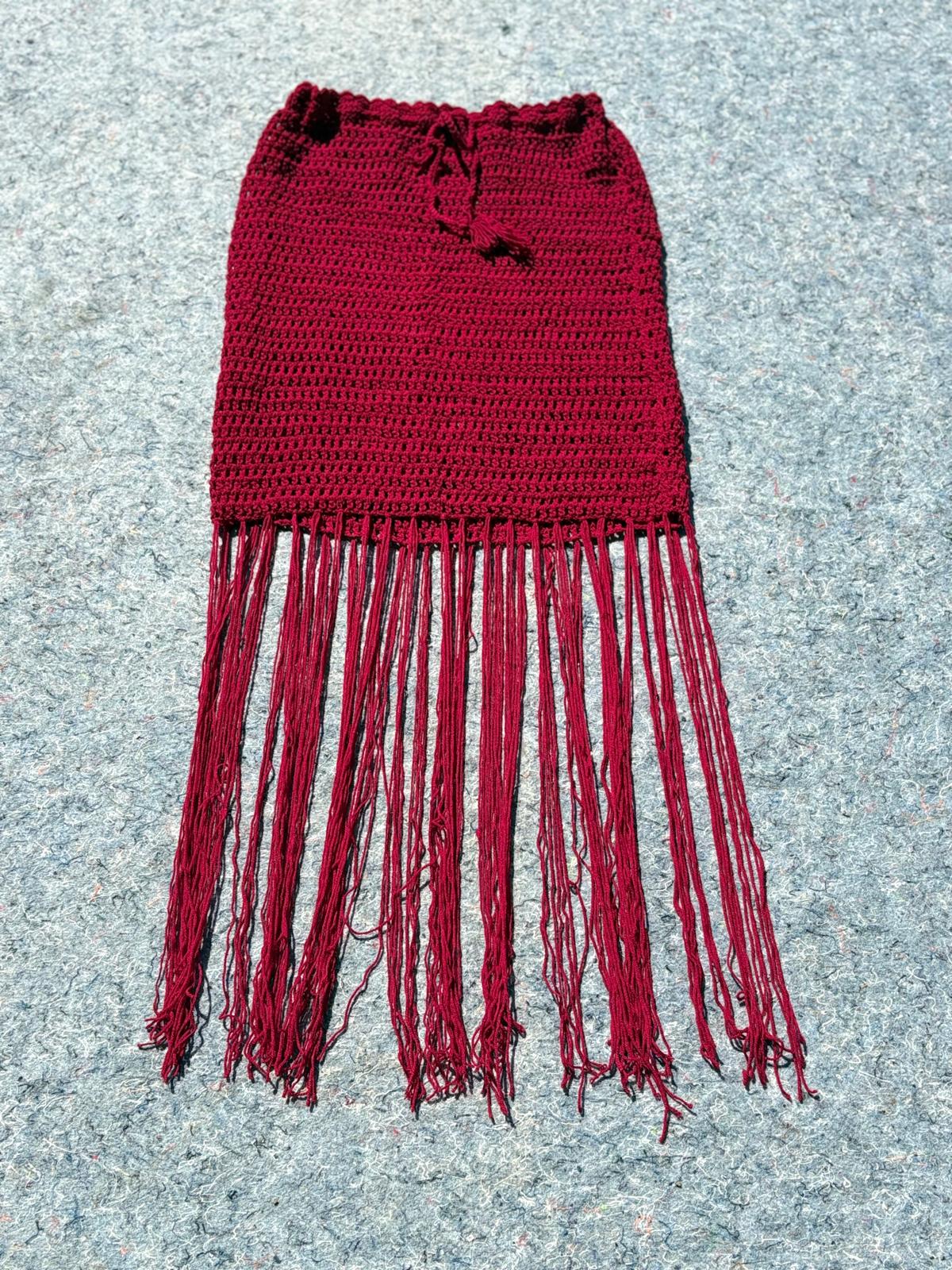 Hand Crochet Boho Skirt in Jewel Tones - Sharon Cole Designs