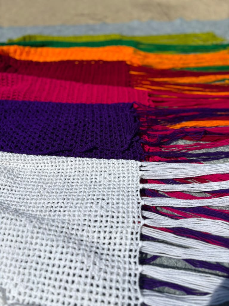 Hand Crochet Boho Skirt in Jewel Tones - Sharon Cole Designs