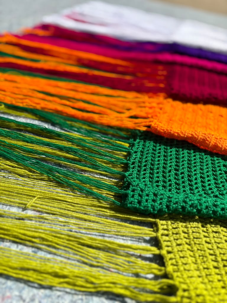 Hand Crochet Boho Skirt in Jewel Tones - Sharon Cole Designs