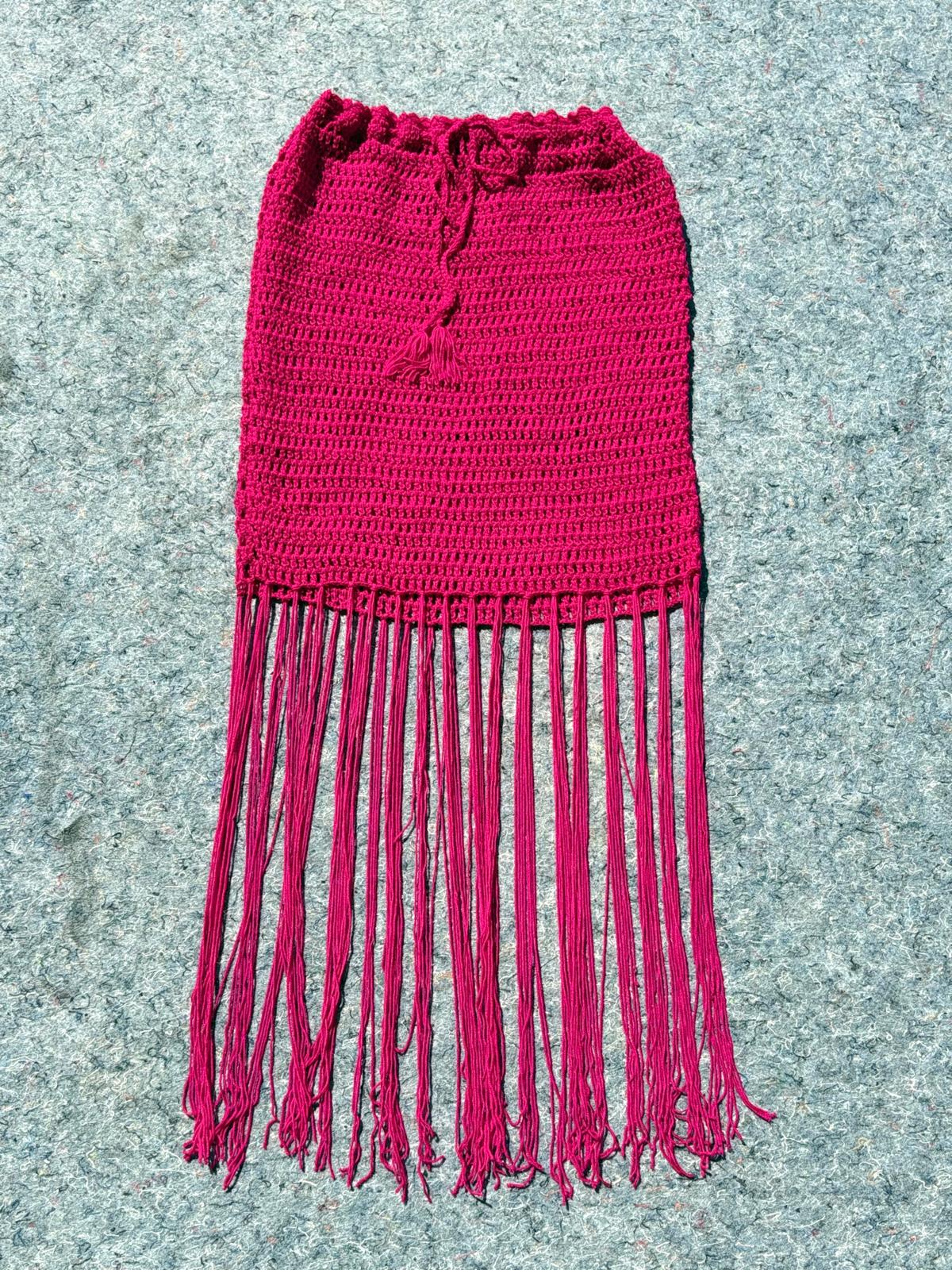 Hand Crochet Boho Skirt in Jewel Tones - Sharon Cole Designs