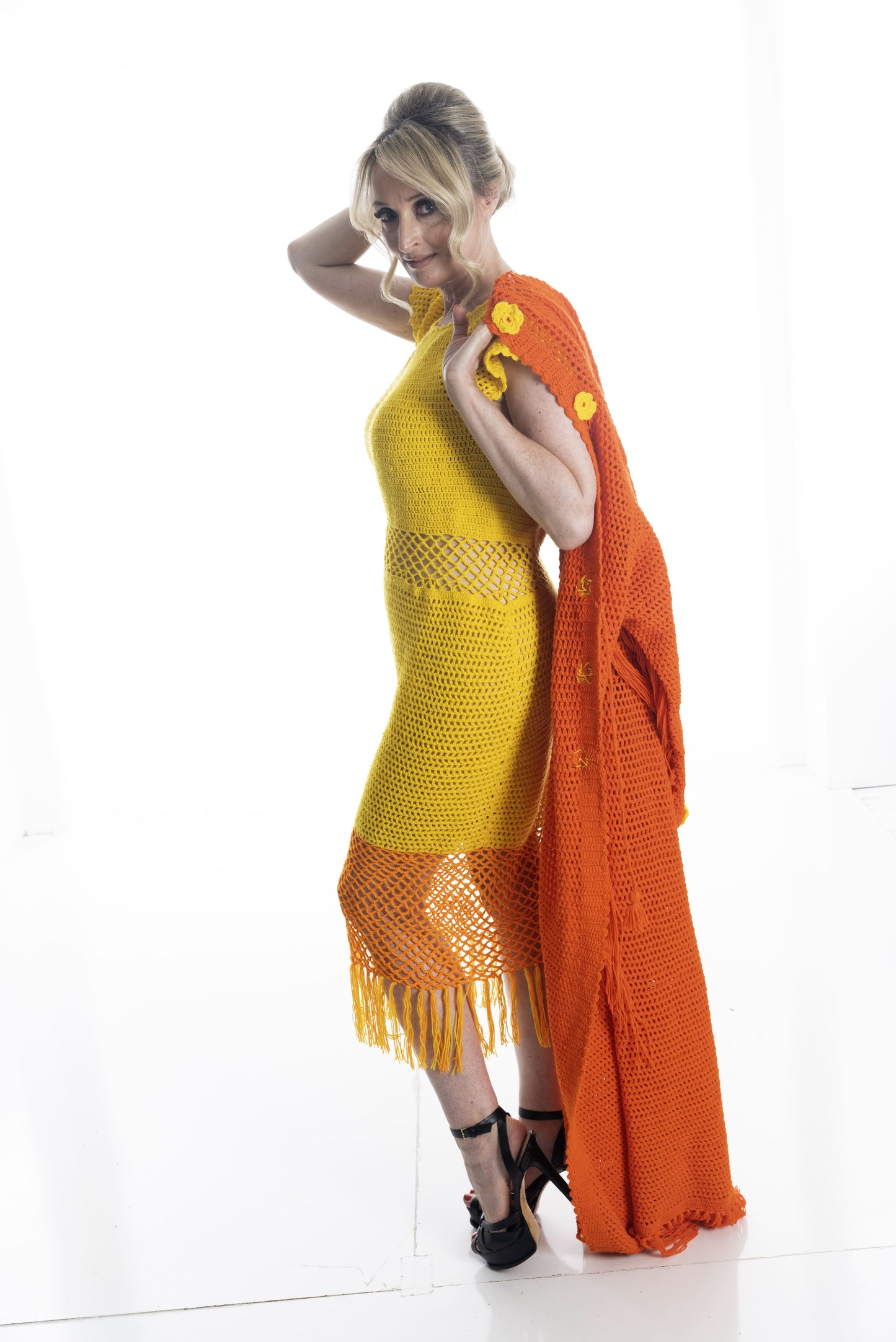 Flame Blossom Crochet Jacket