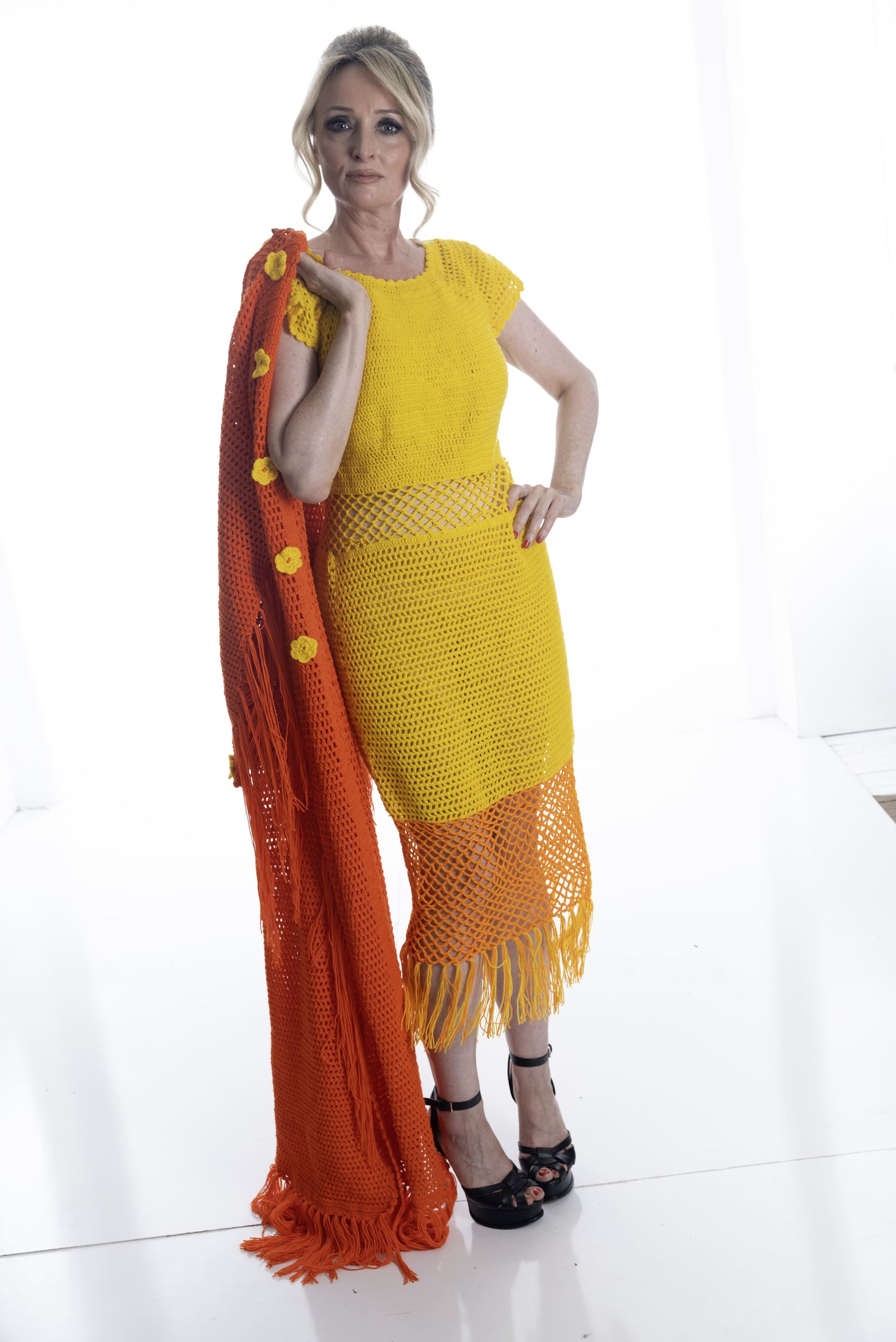 Flame Blossom Crochet Jacket