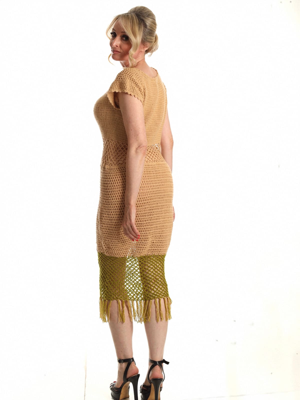 Golden Horizons Crochet Dress