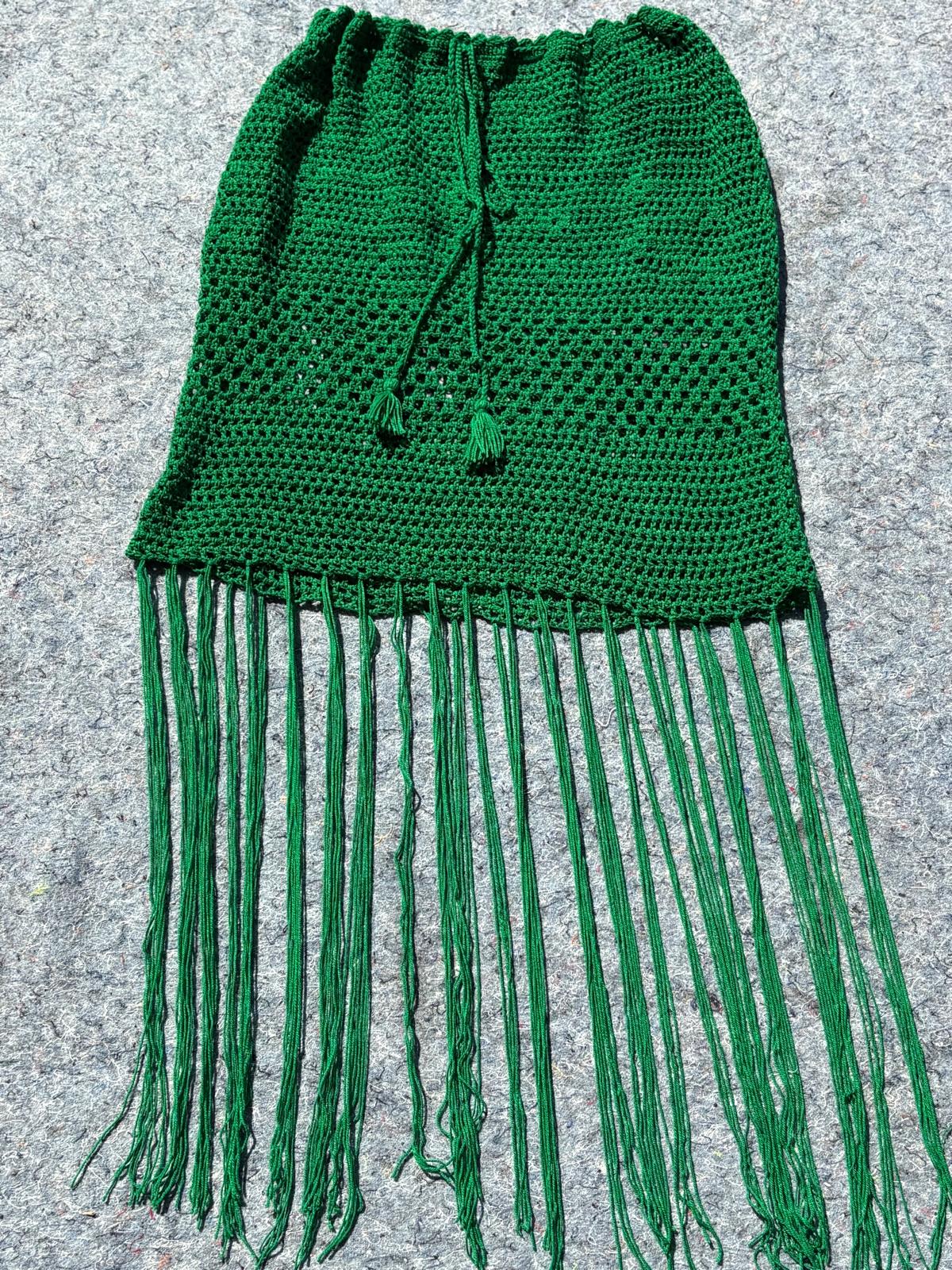 Hand Crochet Boho Skirt in Jewel Tones - Sharon Cole Designs