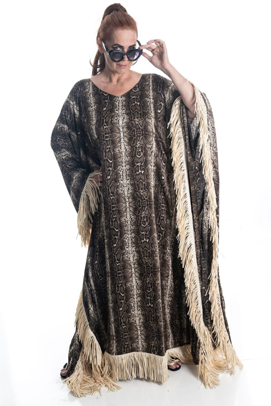 Golden Dusk Fringe Dress