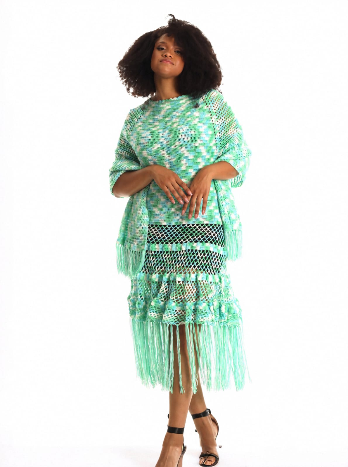 Seafoam Serenity Crochet Dress (2-Piece Set)