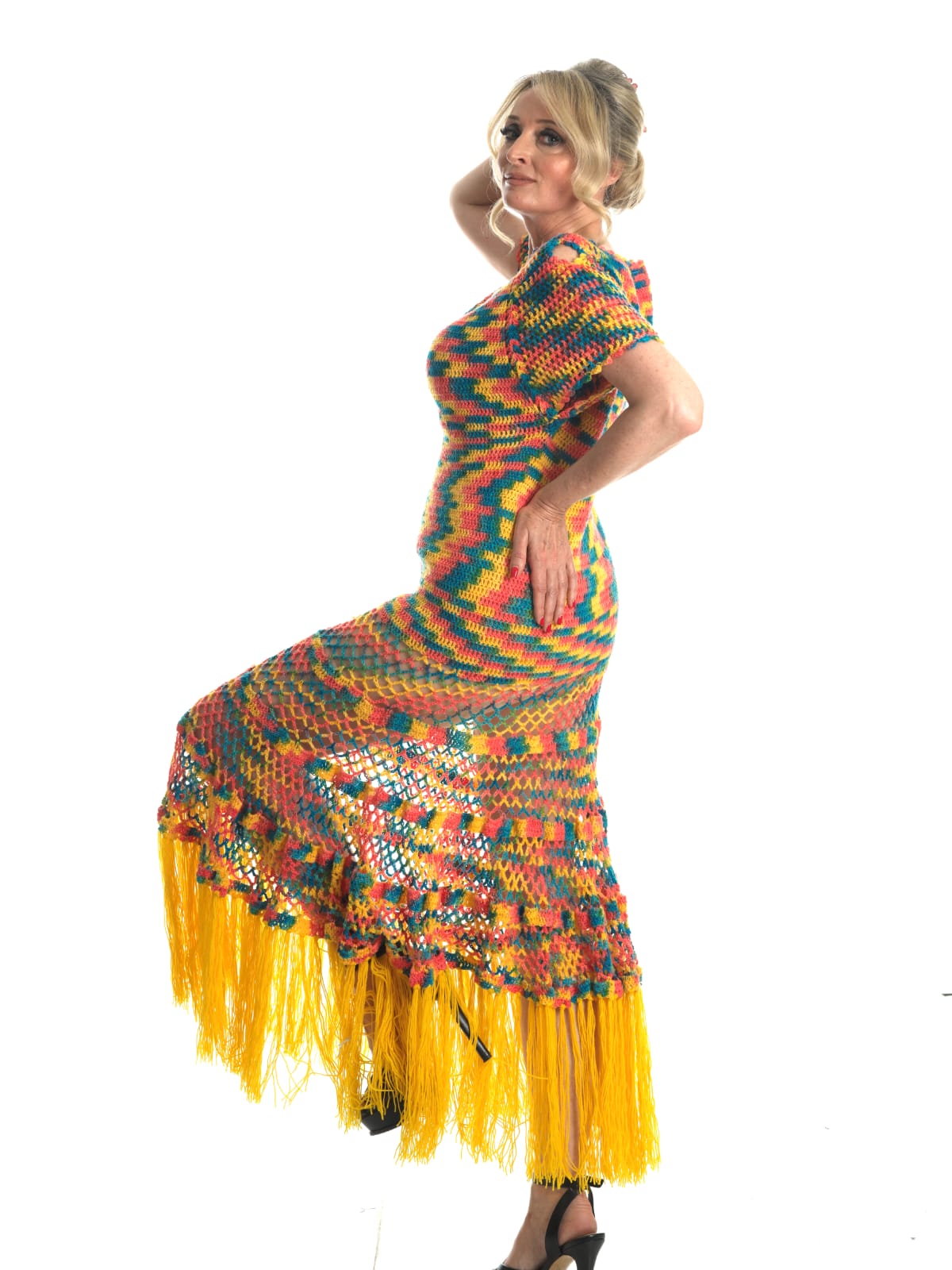 Carnival Flair Crochet Dress