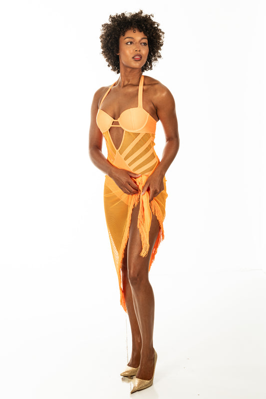 Mesh Fringe Beach Wrap | Sharon Cole Designs