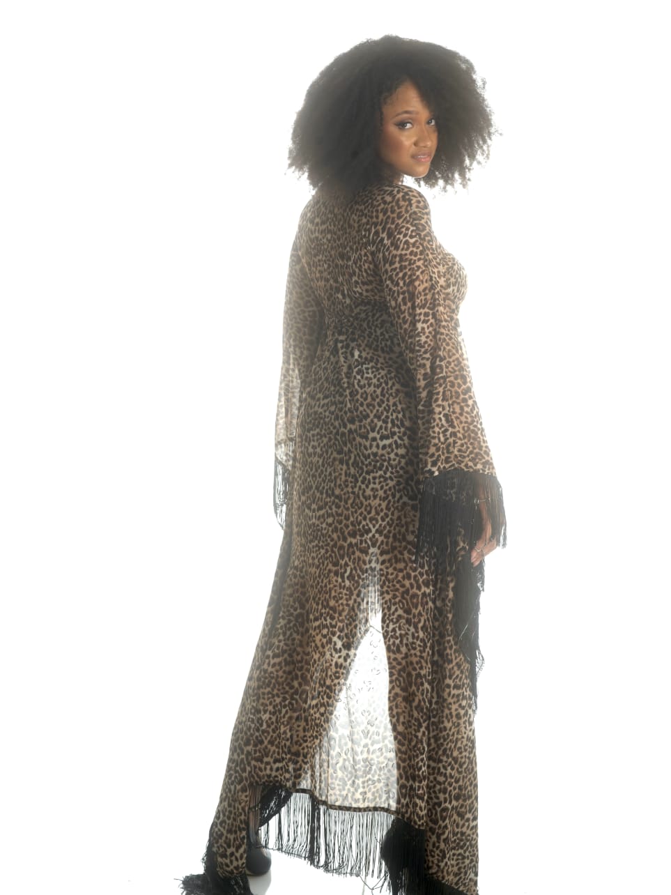Leopard Angel Fringe Dress