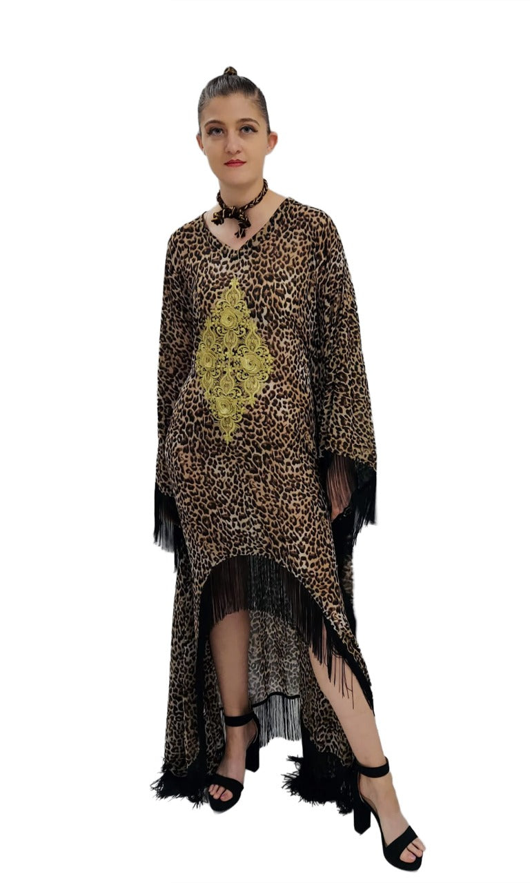 Leopard Angel Fringe Dress