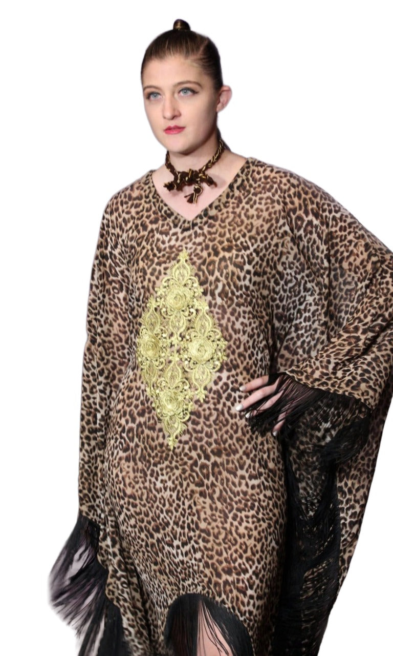 Leopard Angel Fringe Dress