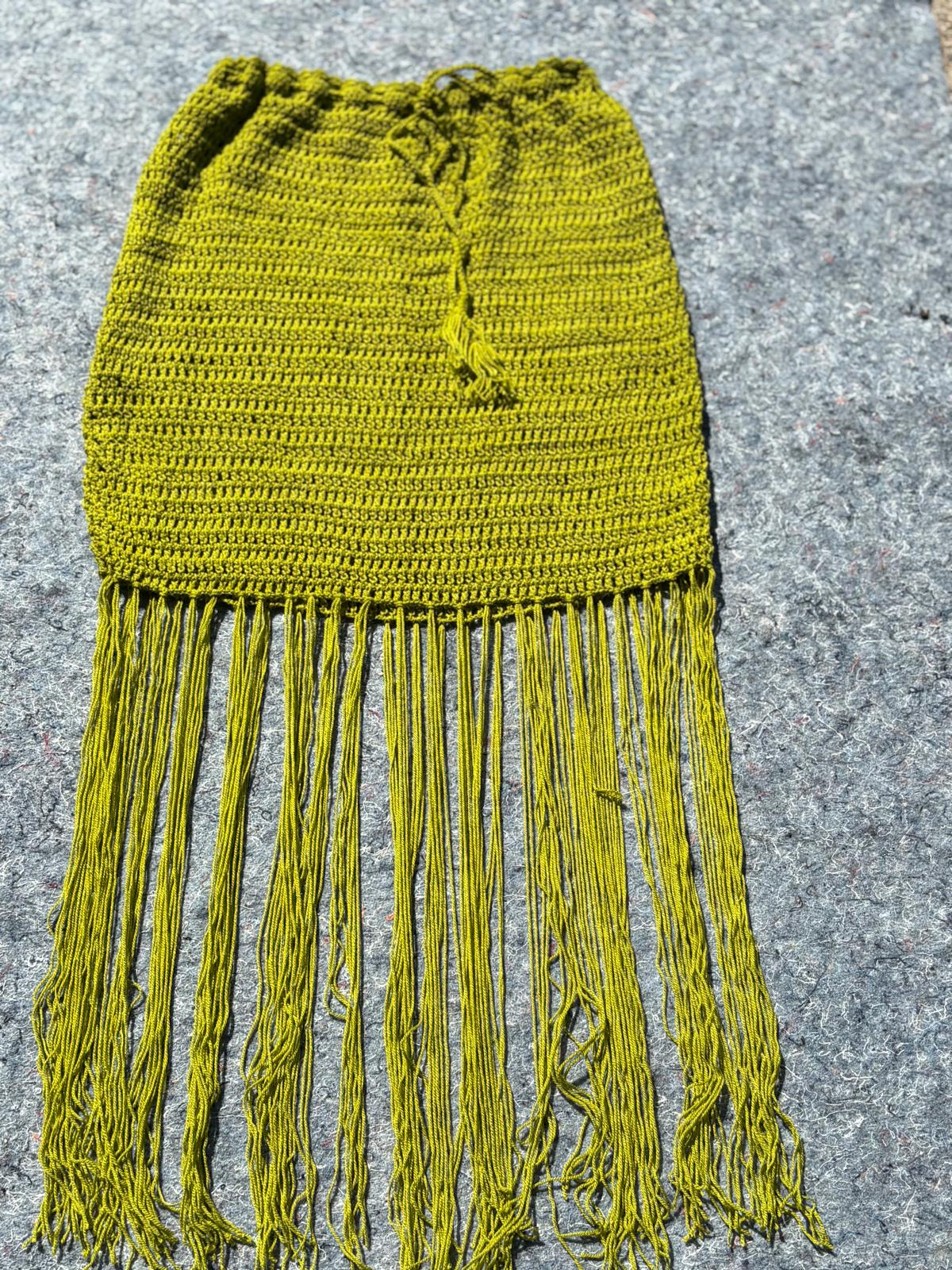 Hand Crochet Boho Skirt in Jewel Tones - Sharon Cole Designs