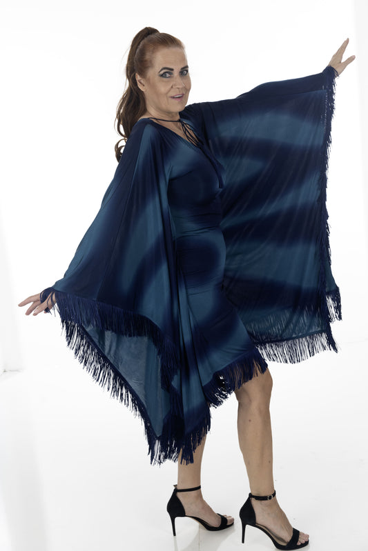 Midnight Waves Fringe Dress