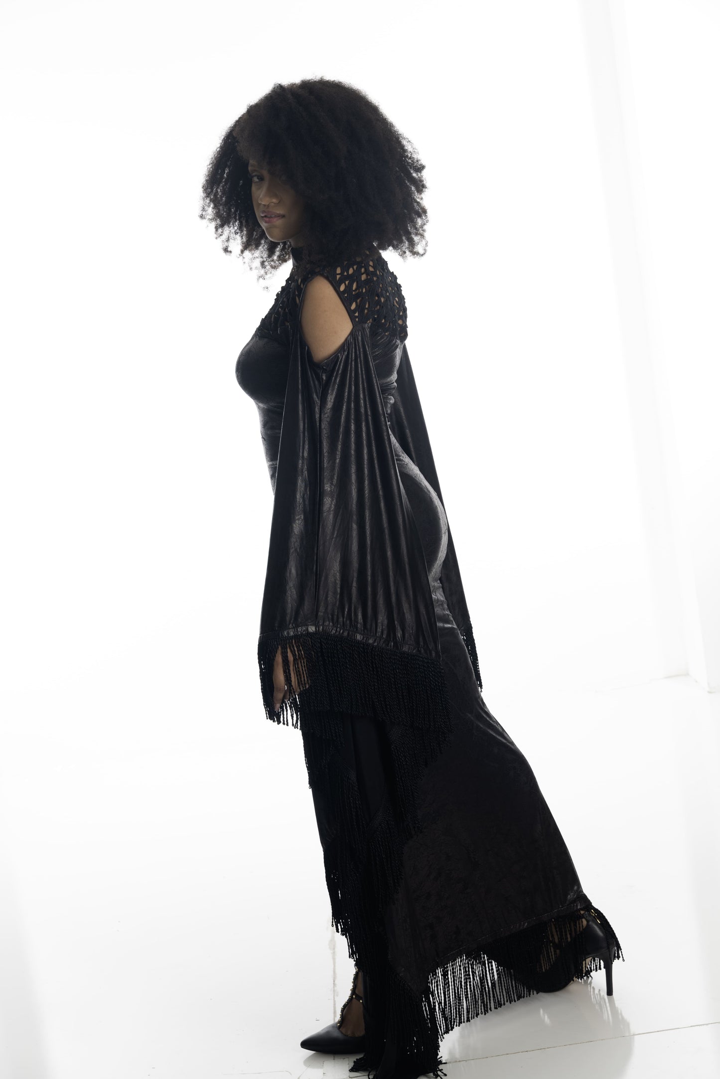 Noir Enigma Fringe Dress
