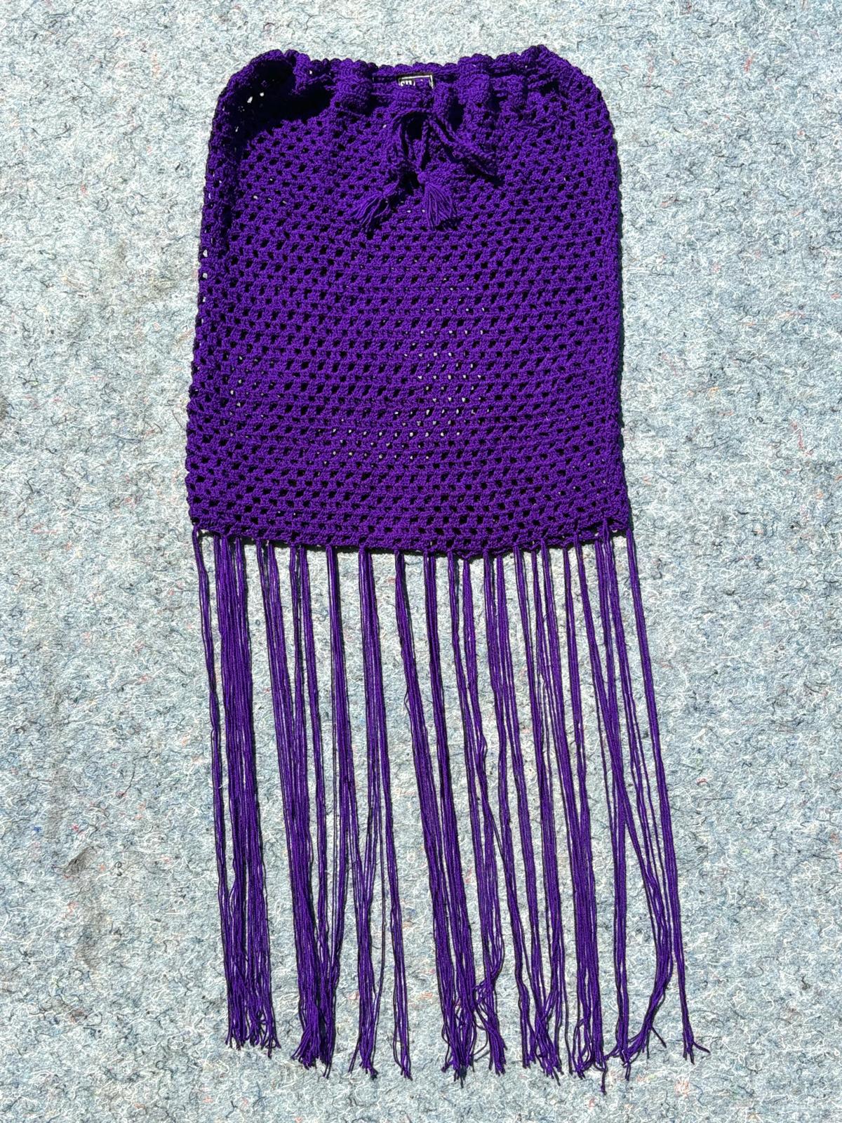 Hand Crochet Boho Skirt in Jewel Tones - Sharon Cole Designs