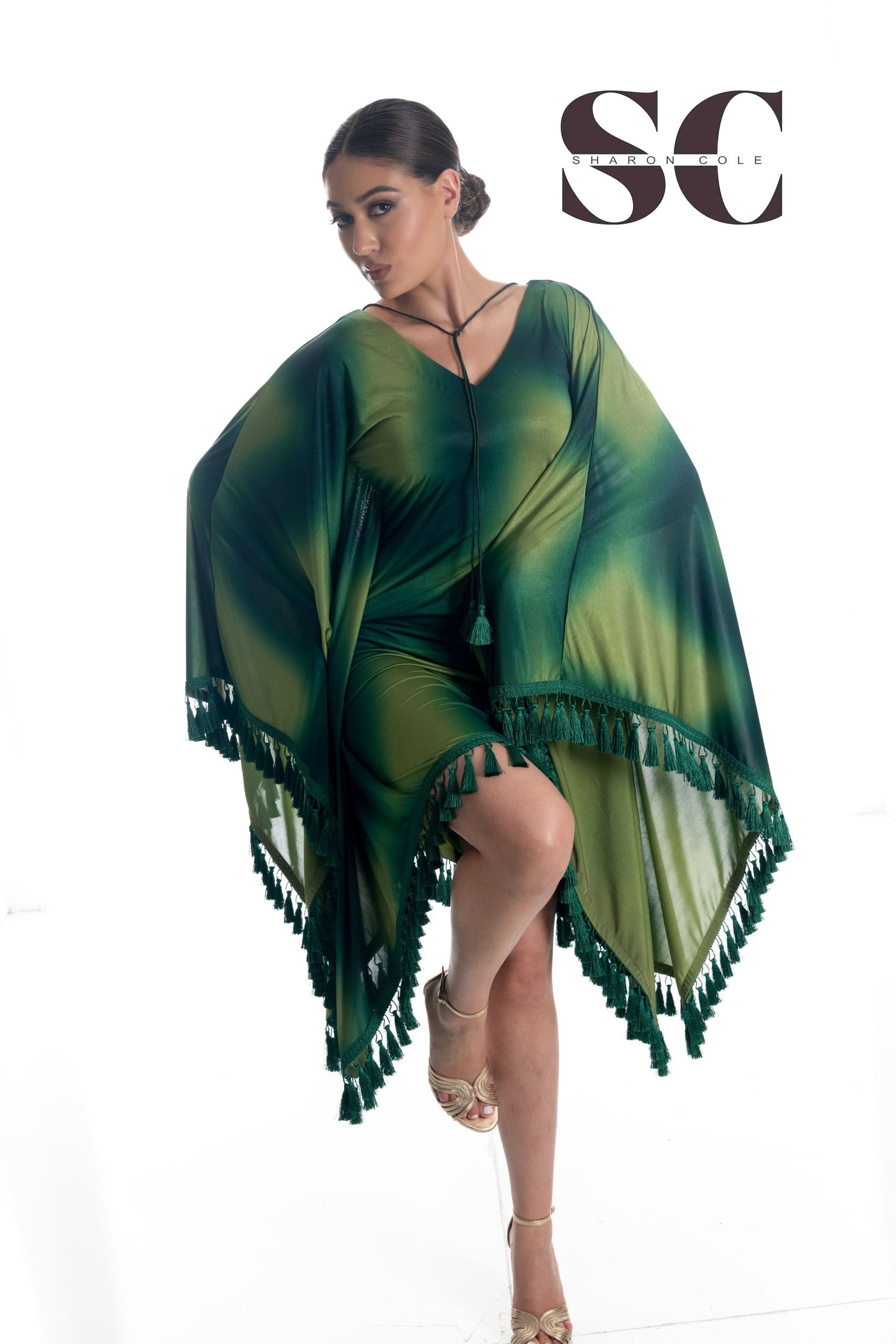 Emerald Aura Fringe Dress