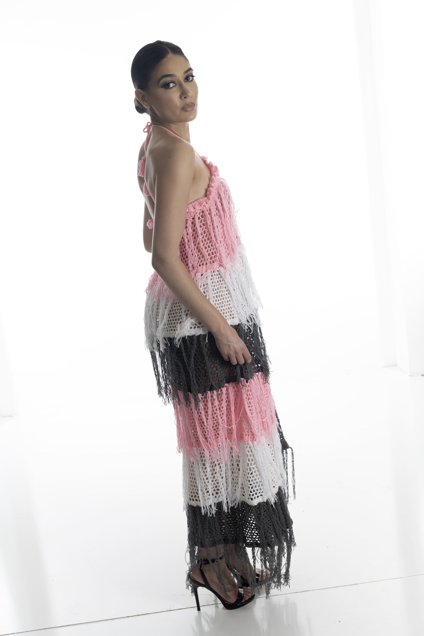 Rose Shadow Crochet Dress