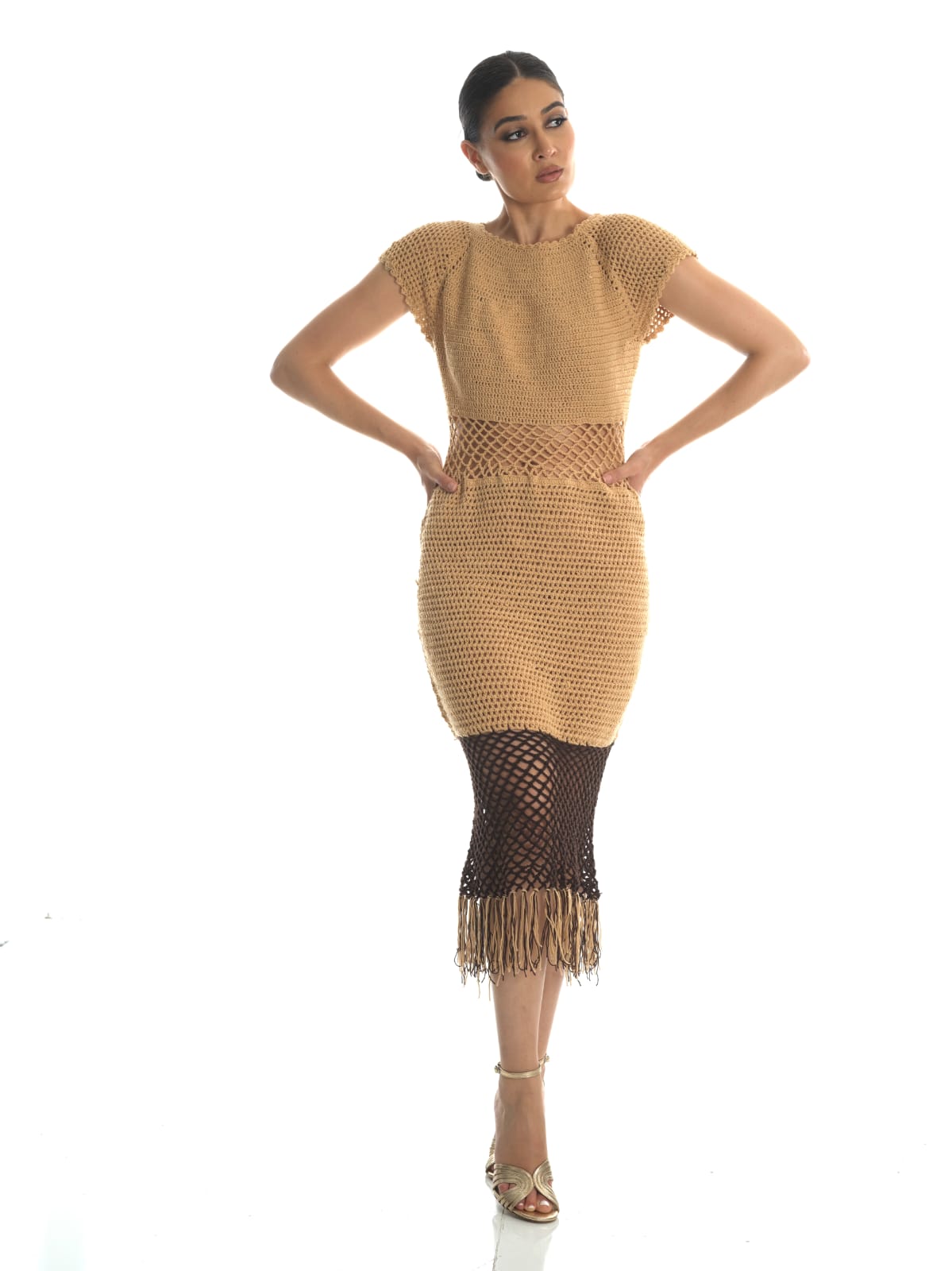 Sahara Crochet Dress & Shawl Set