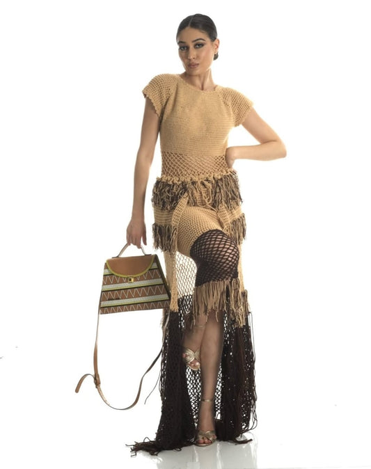 Sahara Crochet Dress & Shawl Set