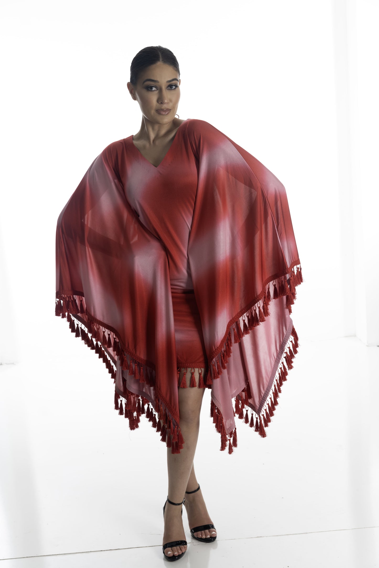 Scarlet Flame Fringe Dress