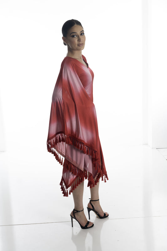 Scarlet Flame Fringe Dress
