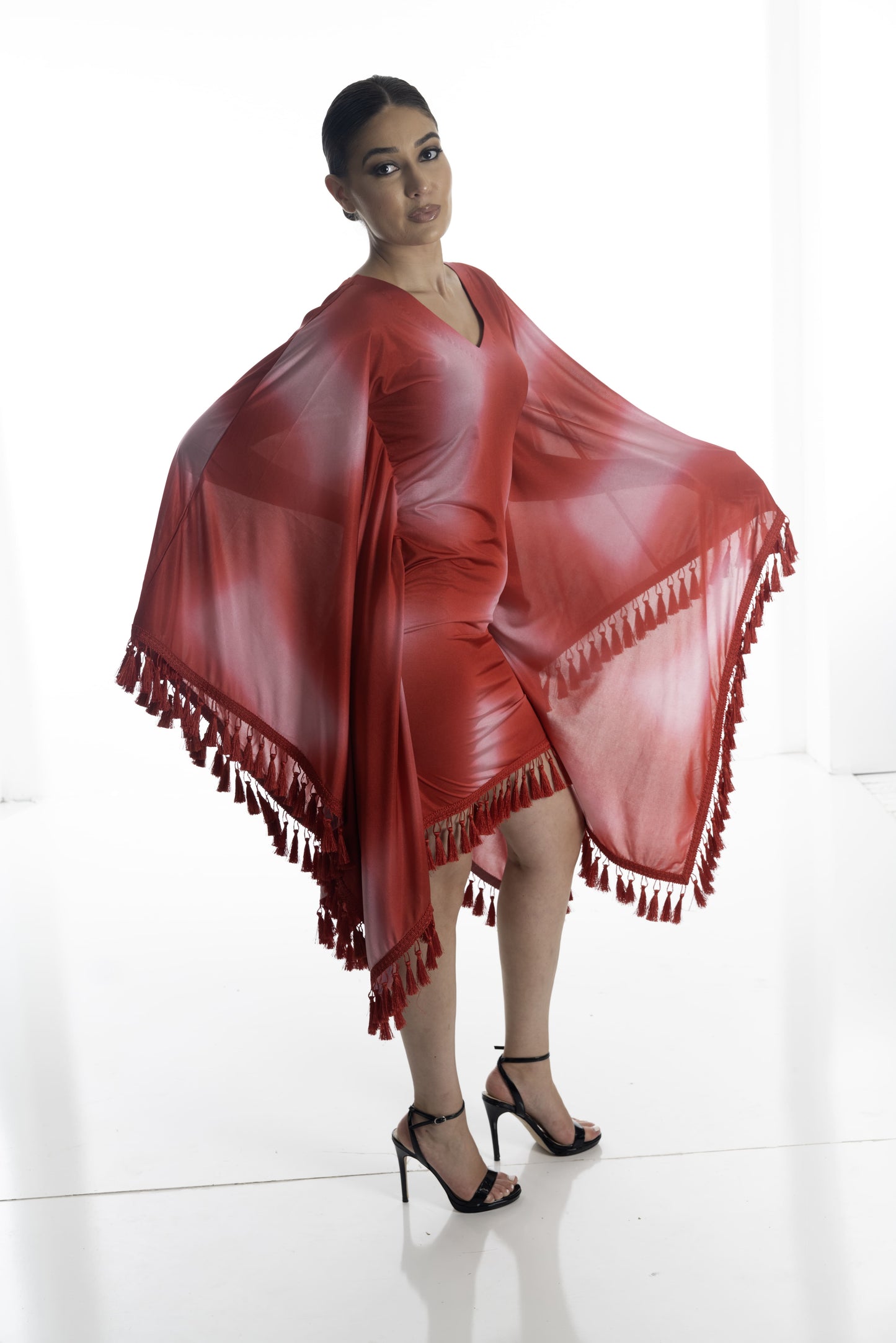 Scarlet Flame Fringe Dress