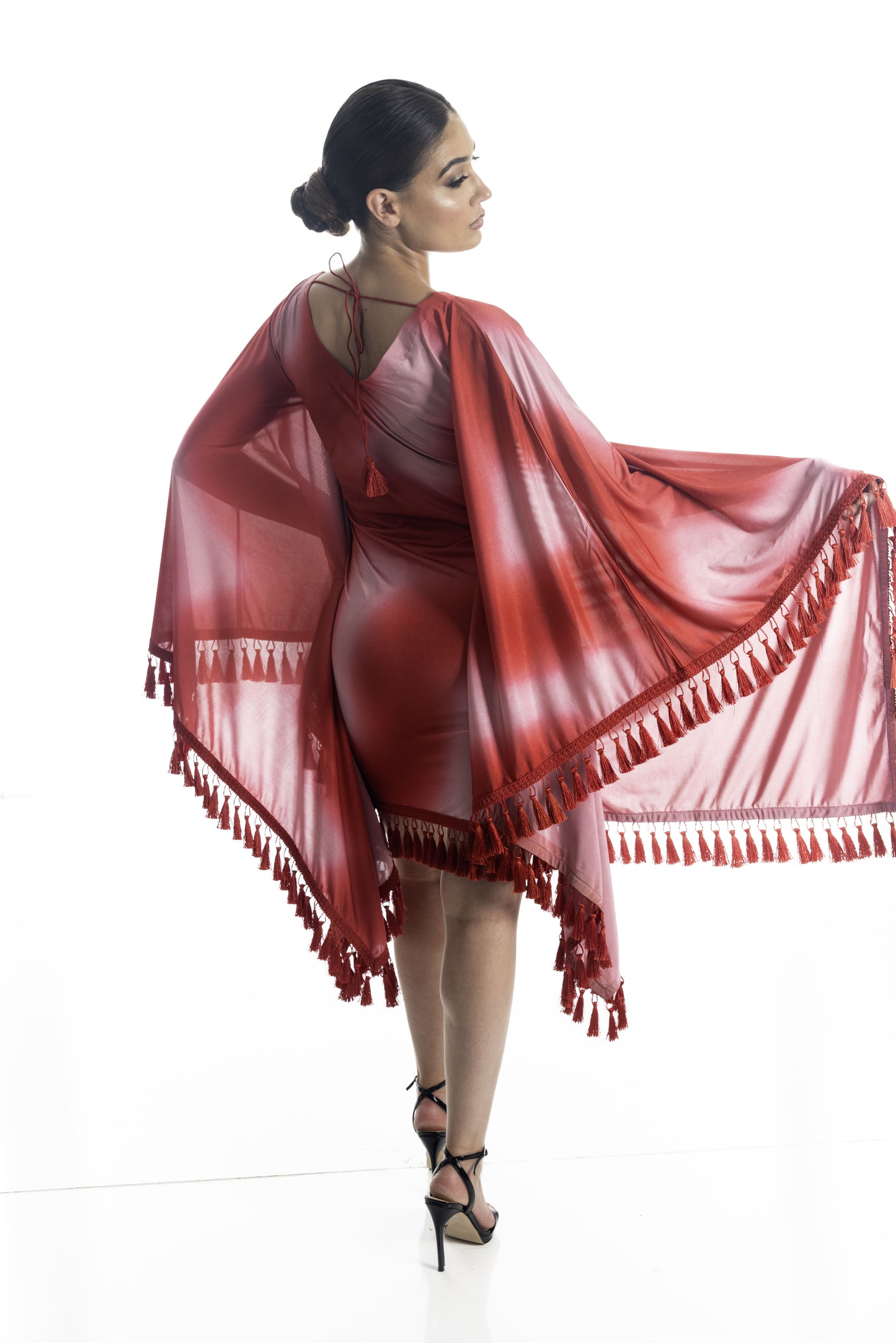 Scarlet Flame Fringe Dress