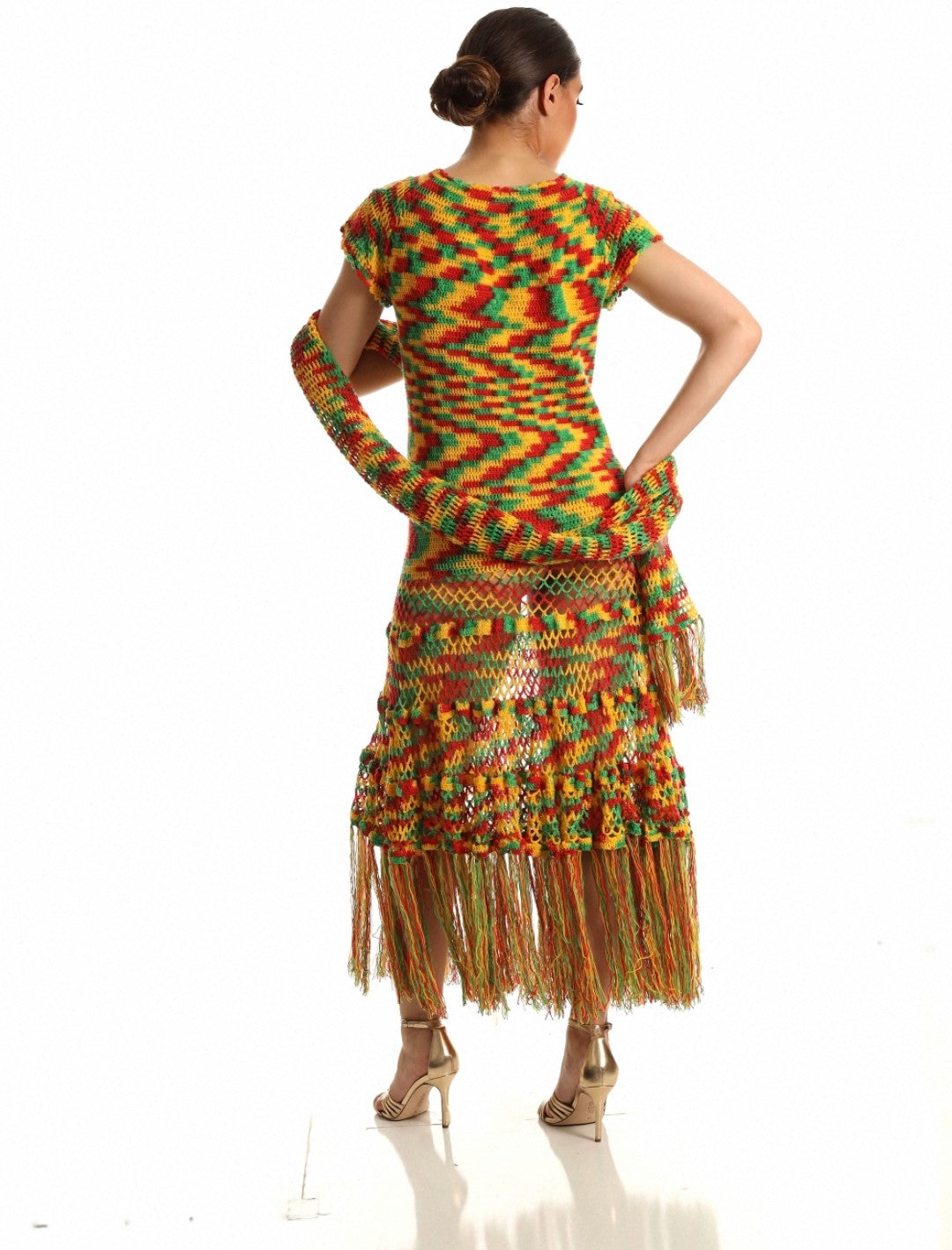 Sunset Rhythm Crochet Dress (2-Piece Set)