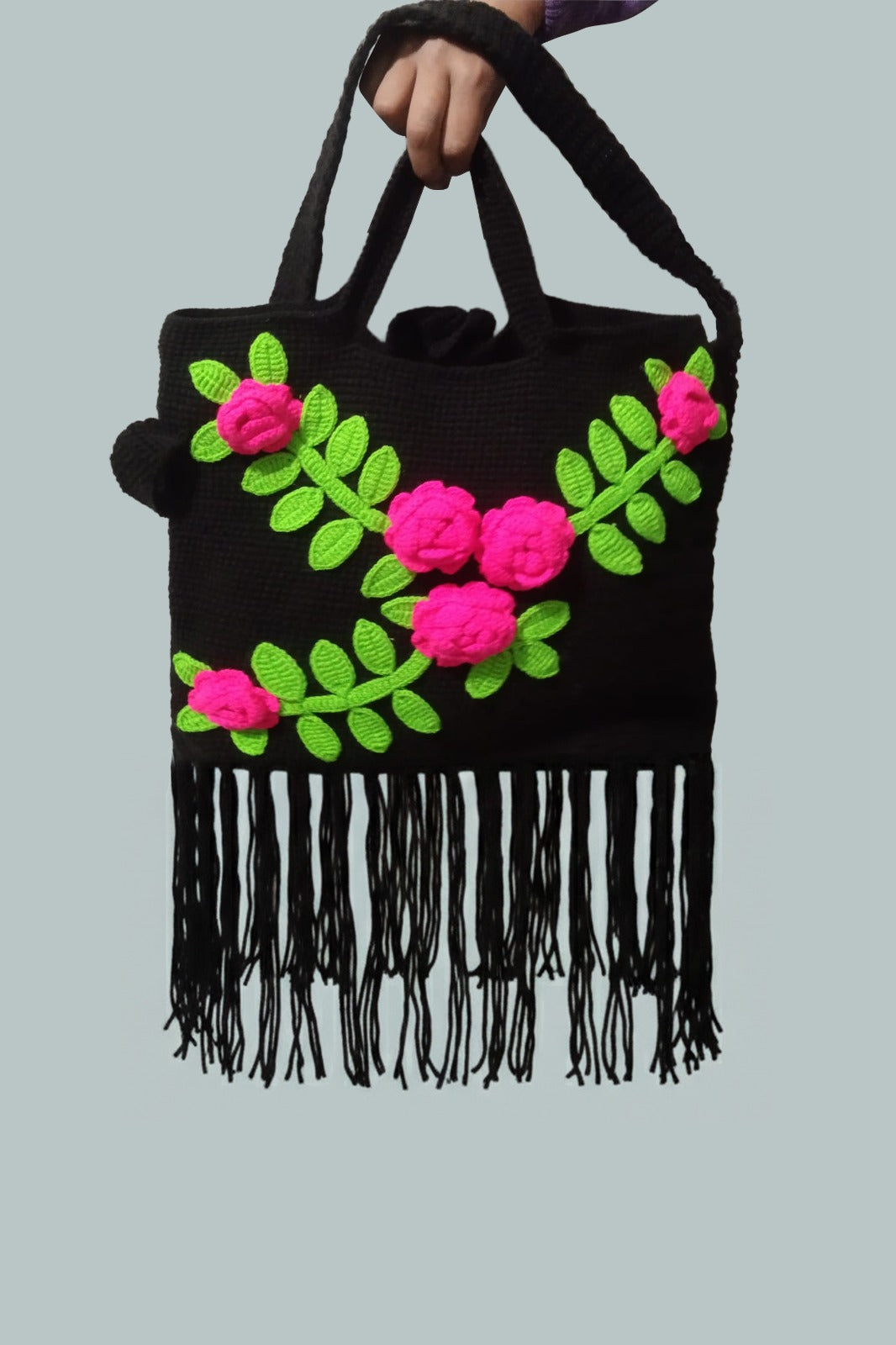Sharon Cole Hand Crochet Bohemian Tote Bag