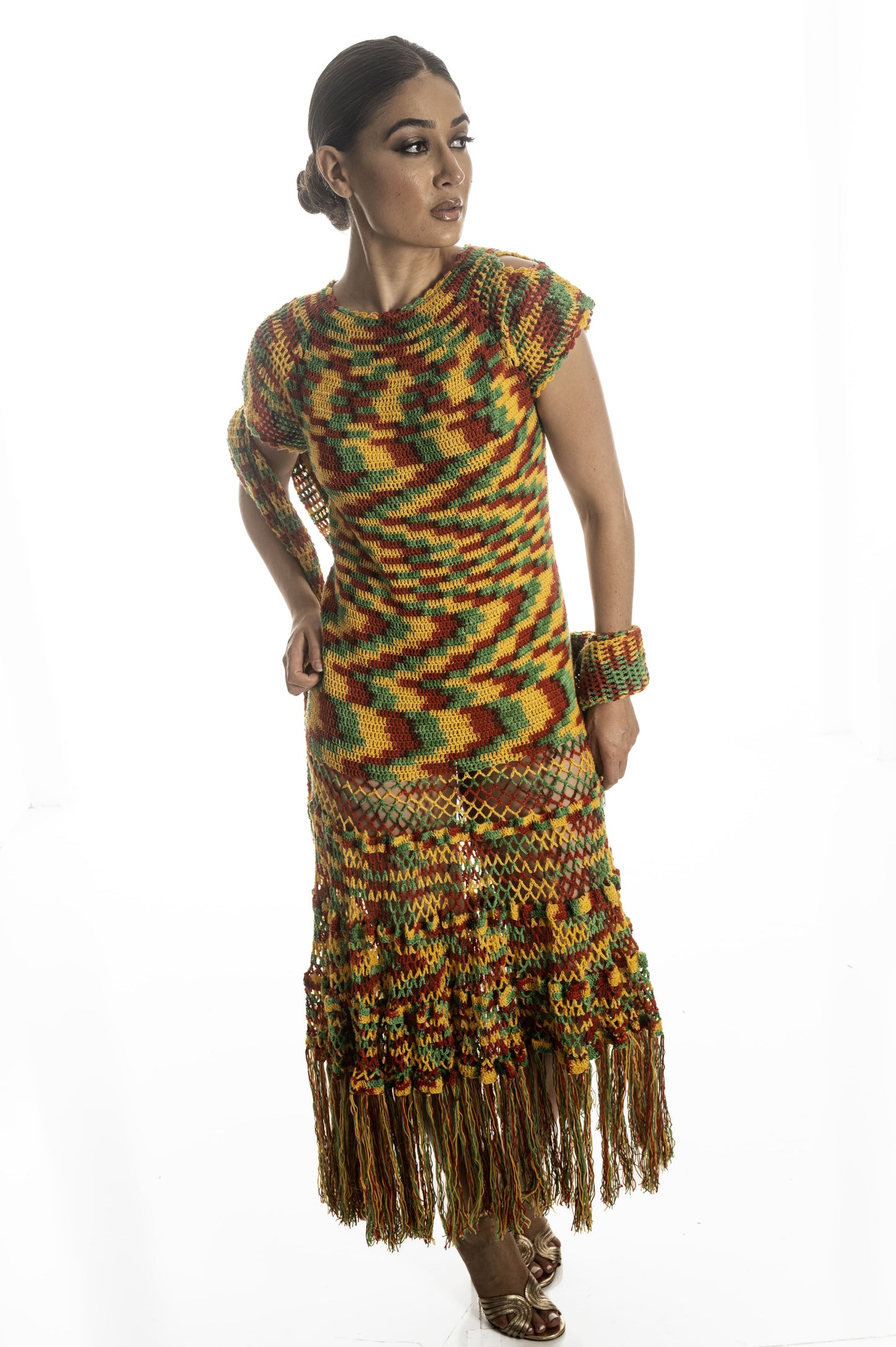 Sunset Rhythm Crochet Dress (2-Piece Set)