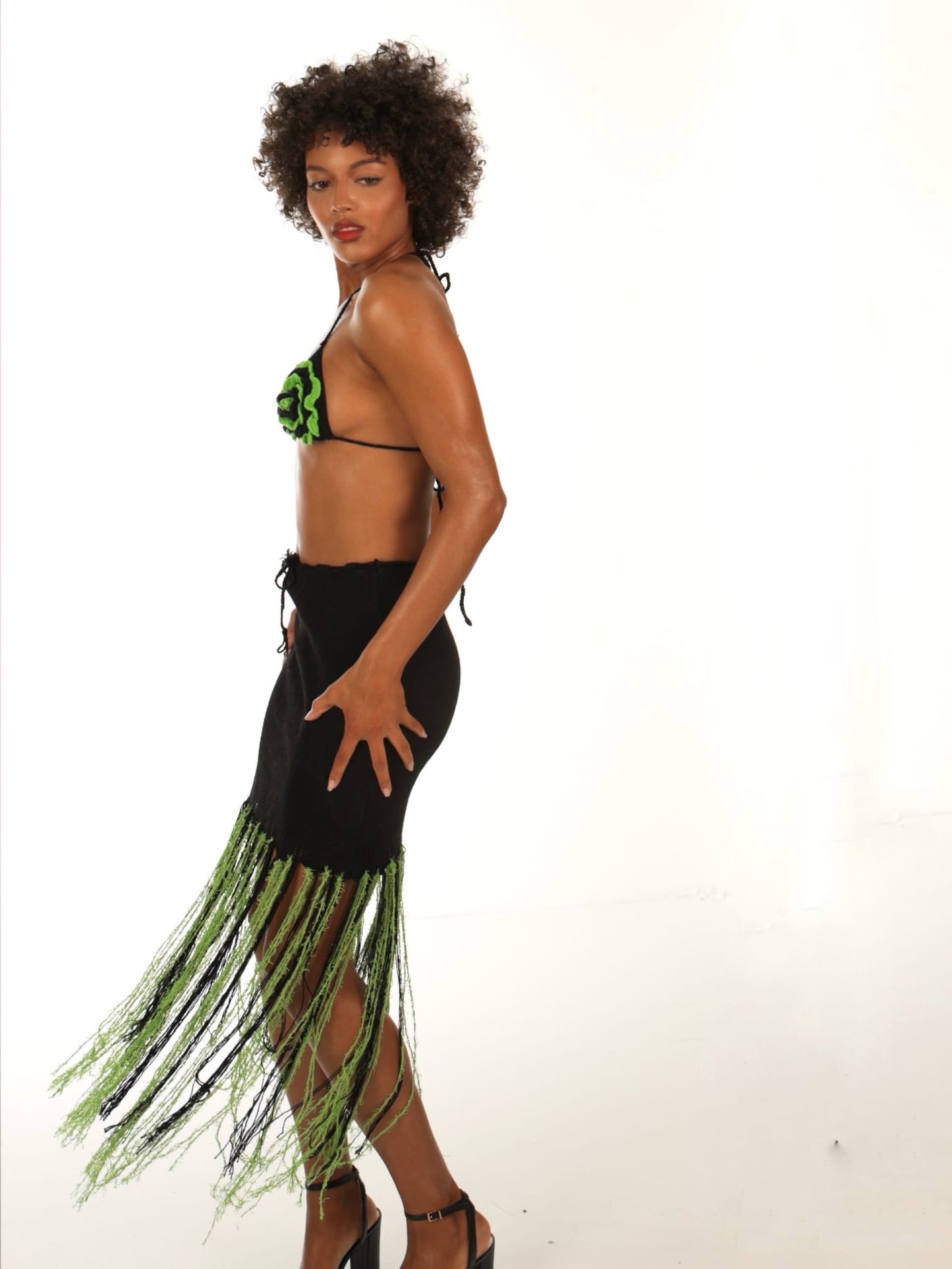 Hand Crochet Boho Skirt in Jewel Tones - Sharon Cole Designs