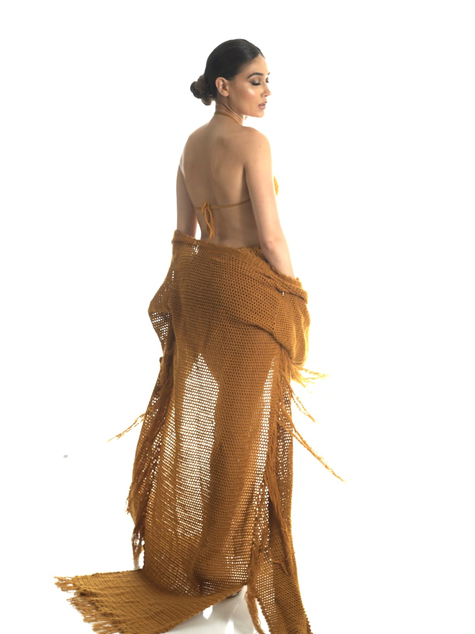 Gold Crochet Bohemian Duster Coat (Coat Only)