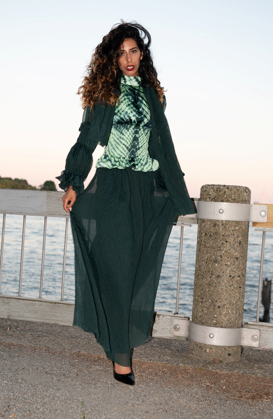 Luna-B, 2-Piece Blouse+Pleated Palazzo image 8